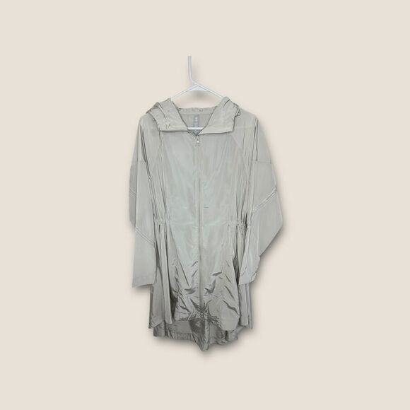 Athleta Rain Drop Jacket Cream Water Repellant Size Small NWOT - Picture 2 of 10